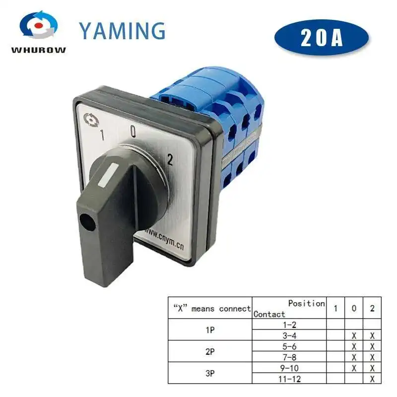 LW26-20D5727/3 Changeover Rotary Switch Factory Supplied High Voltage Cam Switches 3 Position 20A Selector