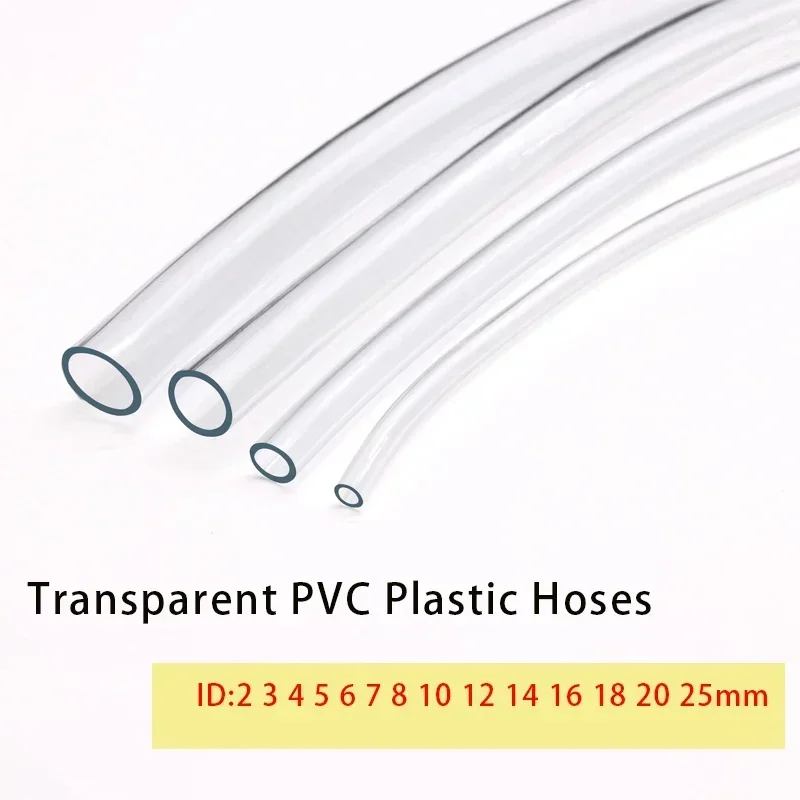 1M/3M/5M Transparent PVC Plastic Hoses High Quality Water Pump Tube 2 3 4 5 6 8 10 12 14 16 18 20 25mm Inner Diameter PVC Tube