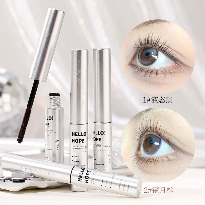 Small Silver Tube Mascara Waterproof 3D Silk Fiber Curling Volume Lashes Thick Lengthening Nourish Eyelash Extension Eye Black