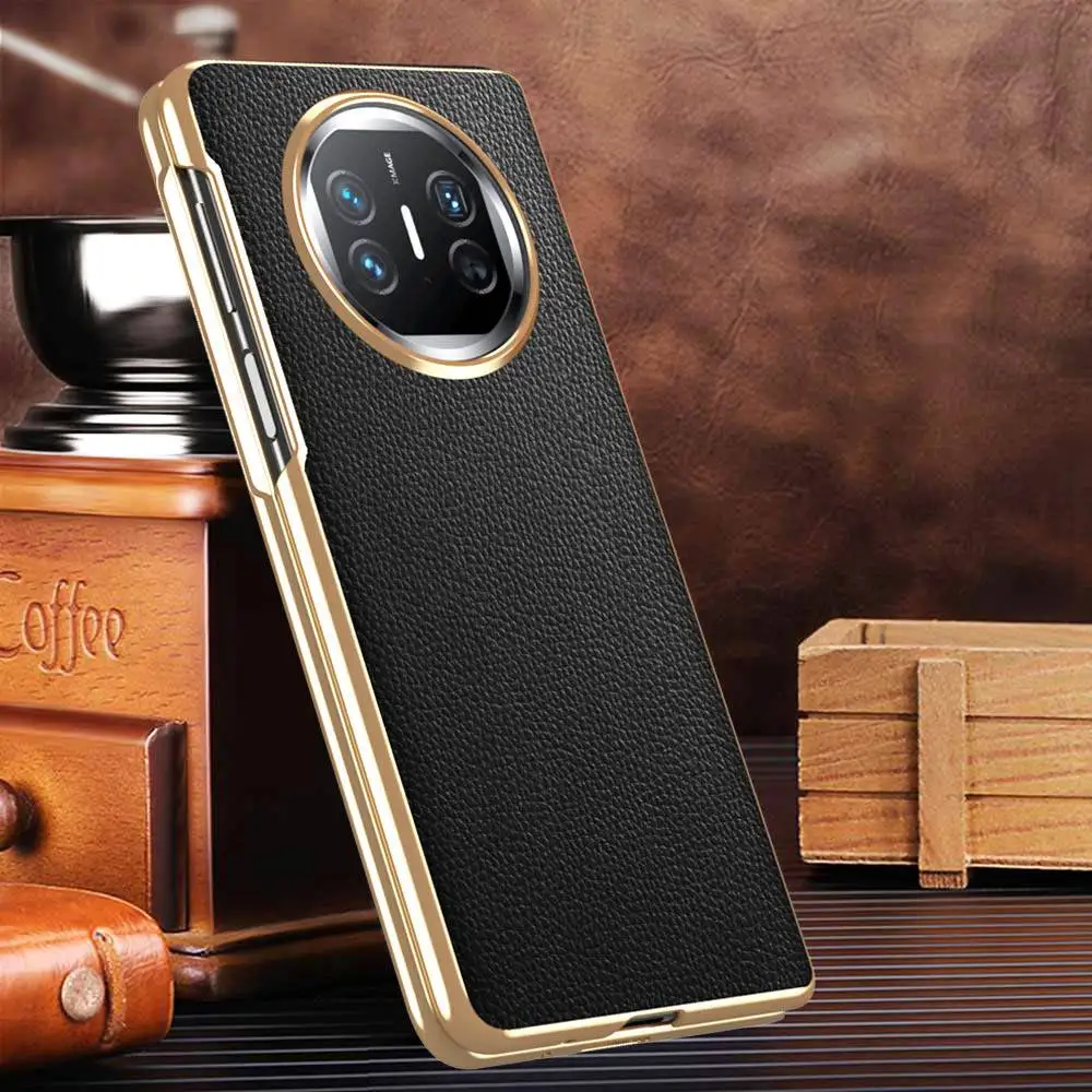 

Чехол из натуральной кожи для Huawei Mate X3 X5, Роскошный чехол с покрытием для Huawei Mate X5, защитный чехол из натуральной кожи для мобильного телефона