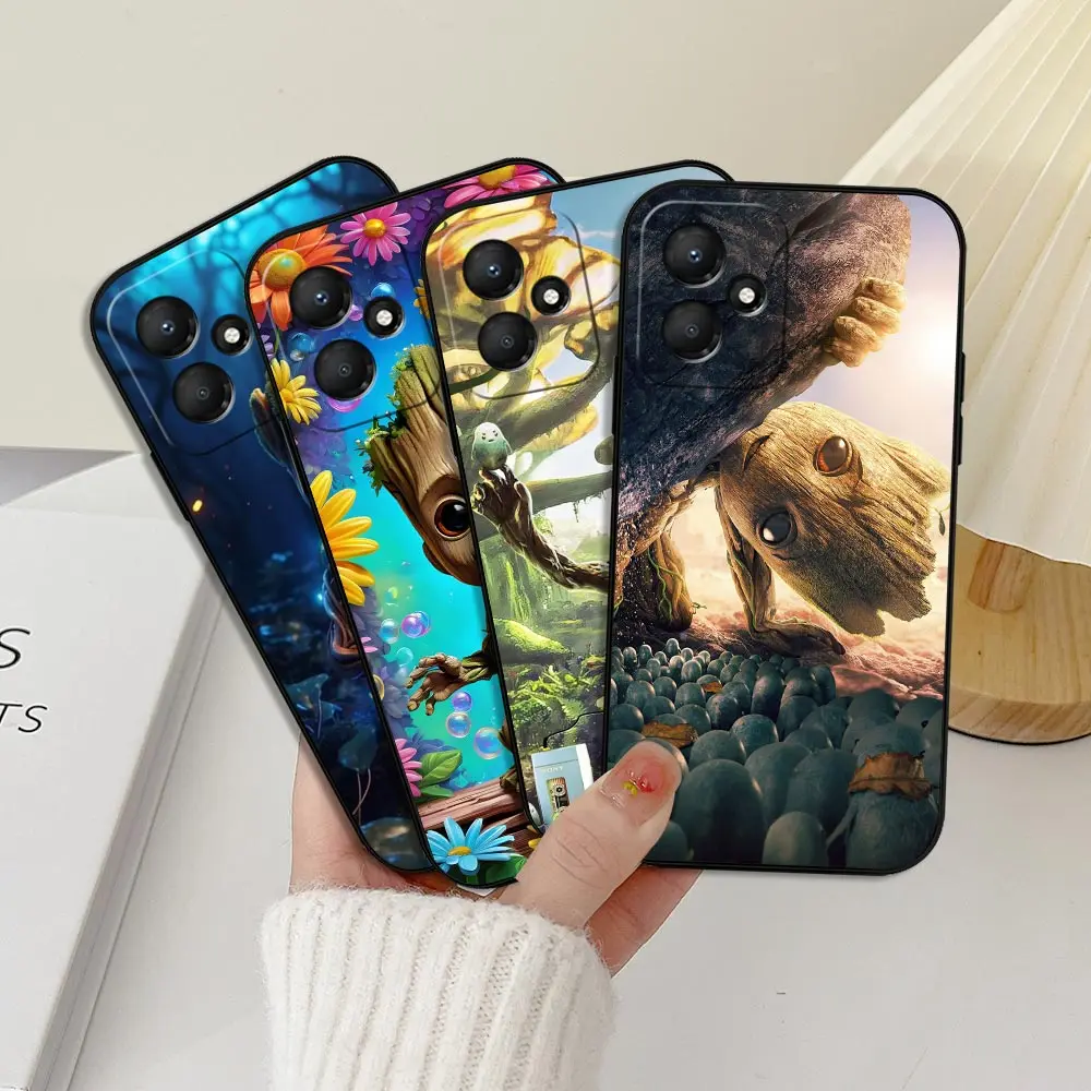 Cartoon Marvel Cute Iam Groot Phone Case For Infinix HOT 50 30 30I 20 20S 20I 12 11S 11 10 10S 10I 9 8 Play Black Silicone Cover