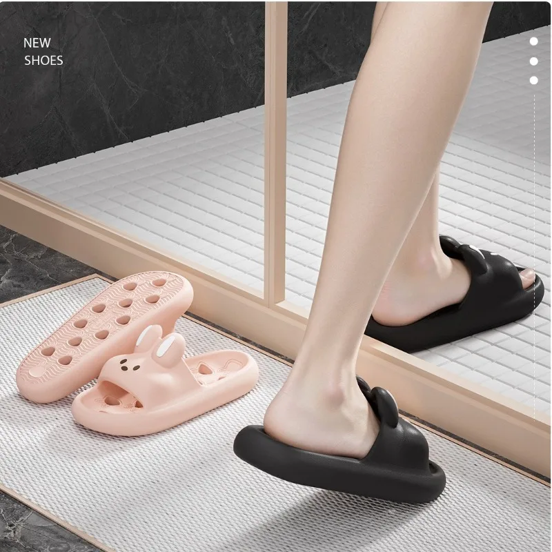 

Cute Cartoon Rabbit Indoor Bathroom Slippers For Men Women Summer House Shoes Soft EVA Style Home Shower Slides