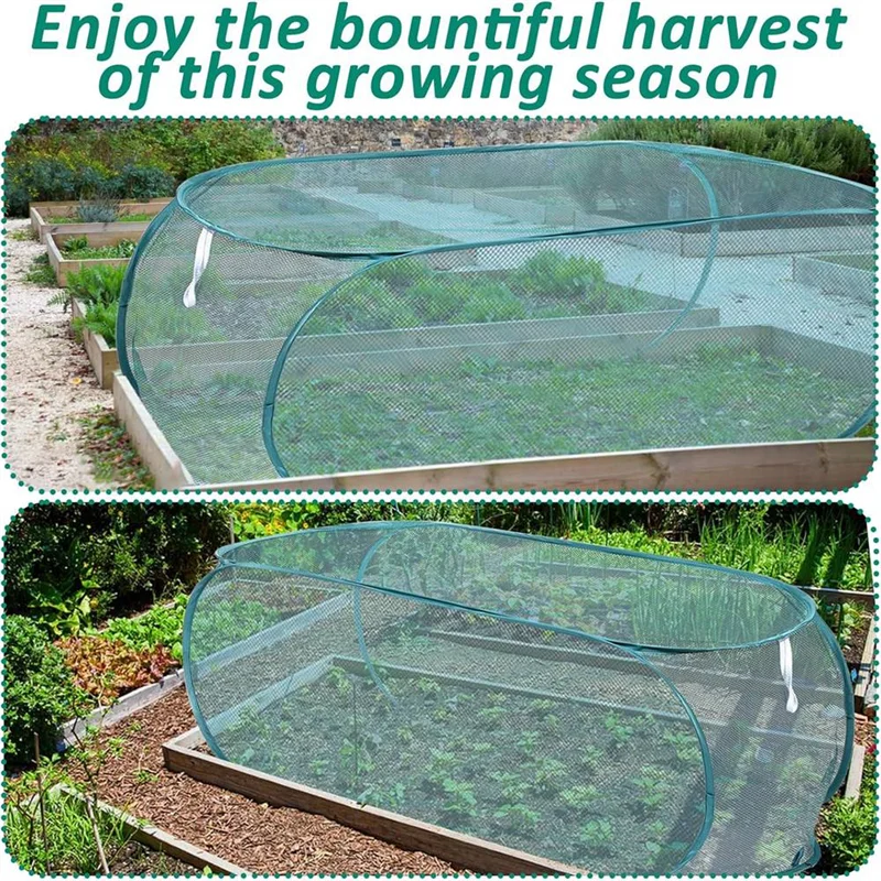 حديقة للنباتات غطاء 3 قطعة 99*40*45 سنتيمتر مع 24 مسامير أرضية ، شبكة المعاوضة يغطي صافي قفص الحرس حامي للنبات-AS97