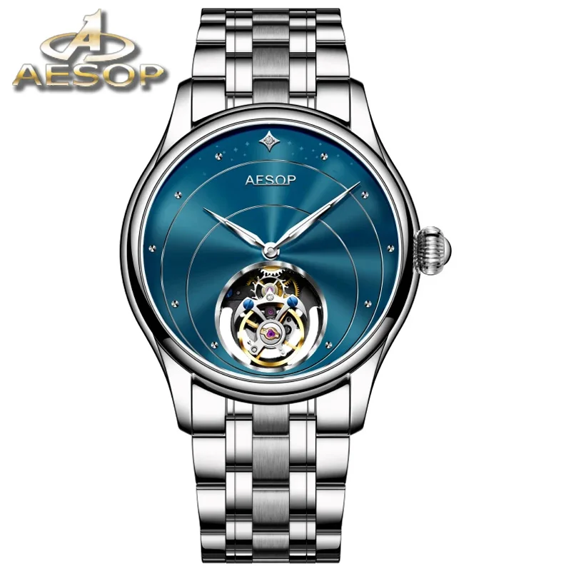 

AESOP Casual Business Watches For Men Top Brand Luxury Tourbillon Skeleton Wrist Watch Man Clock Fashion Chronograph Wristwatch