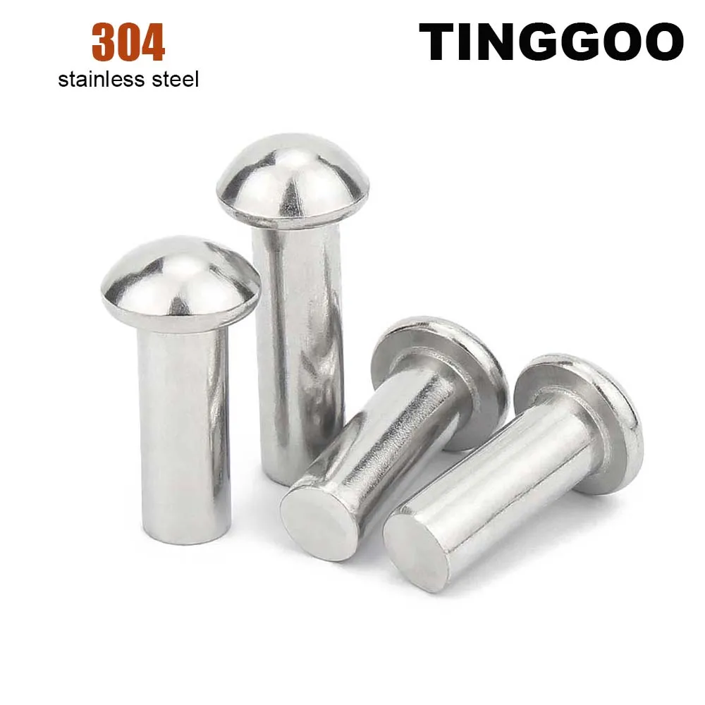 10/50pcs M0.8 M1 M1.2 M1.4 M1.6 M2 M2.5 M3 M4 M5 M6 GB867 304 A2-70 Stainless Steel Clinch Bolt Solid Rivet Self Plugging Screw