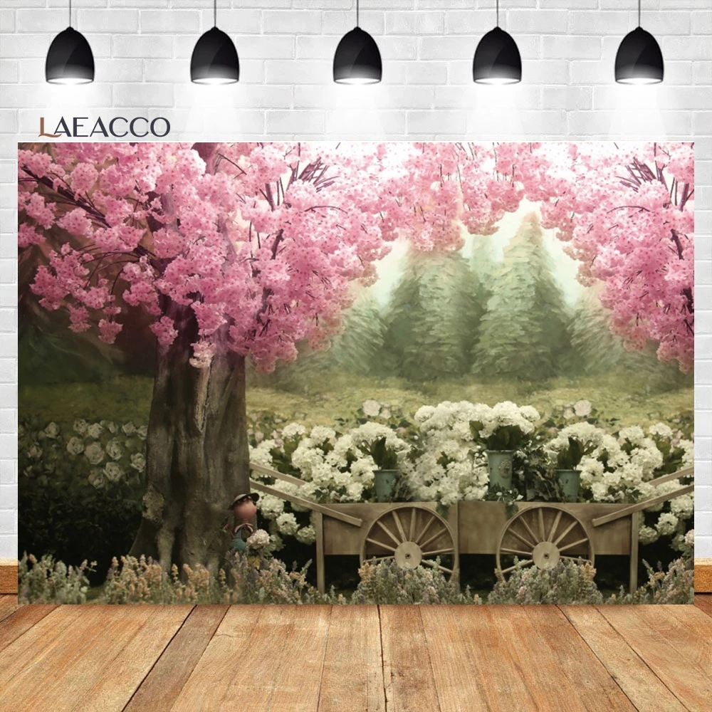 Laeacco Abstract Flower Backdrop Spring Fantasy Garden Scenery Newborn Kids Birthday Portrait Cake Smash Photography Background