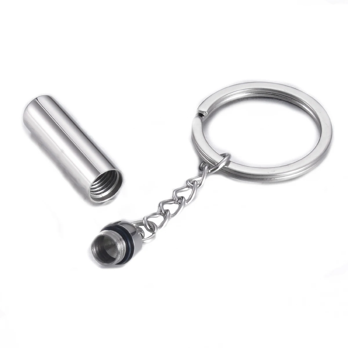 Classic Stainless Steel Cylinder Key Lock Cremation Jewelry Urn Keychain for Ashes Holder Memorial Keepsake Urn Key ring