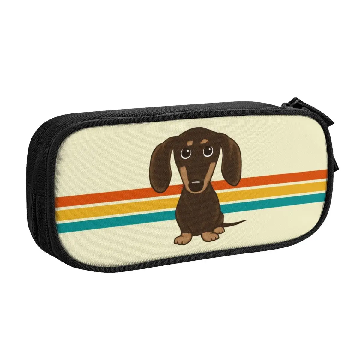 Custom Kawaii Cute Chocolate Dachshund Pencil Cases for Girl Boy Large Capacity Cartoon Wiener Dog Pencil Pouch School Supplies