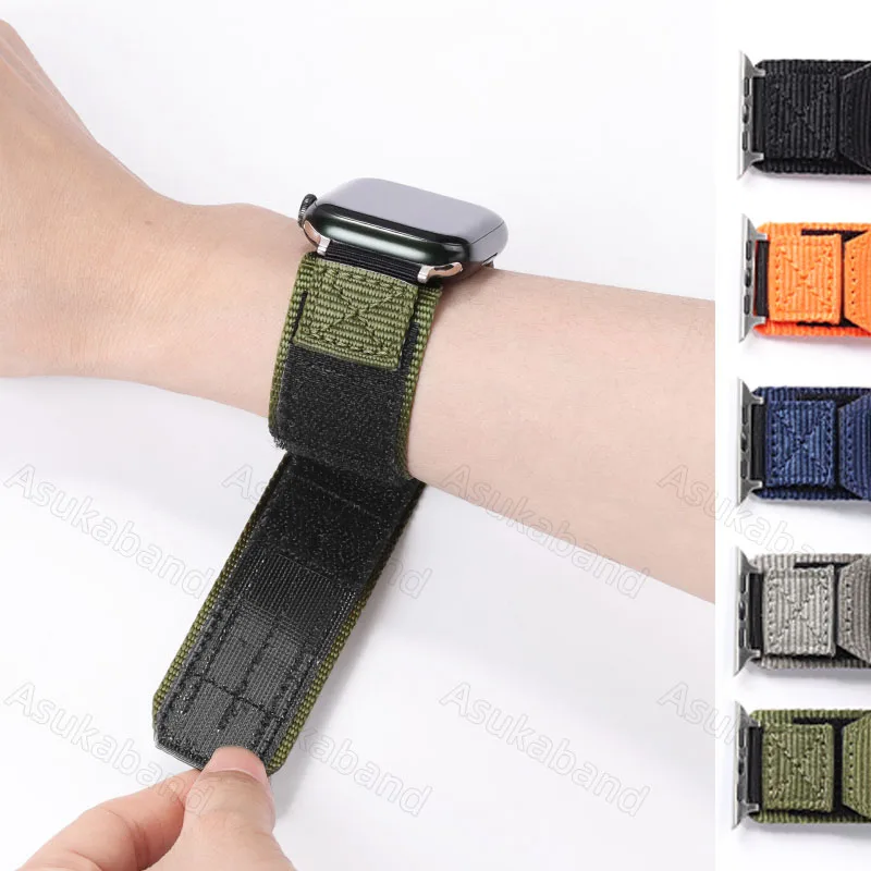 Correa de nailon para Apple Watch, banda de nailon para IWatch 3, 5, SE, 6, 7, 8, Ultra, de 49mm, 45mm, 41mm, 44mm, 40mm, 38mm