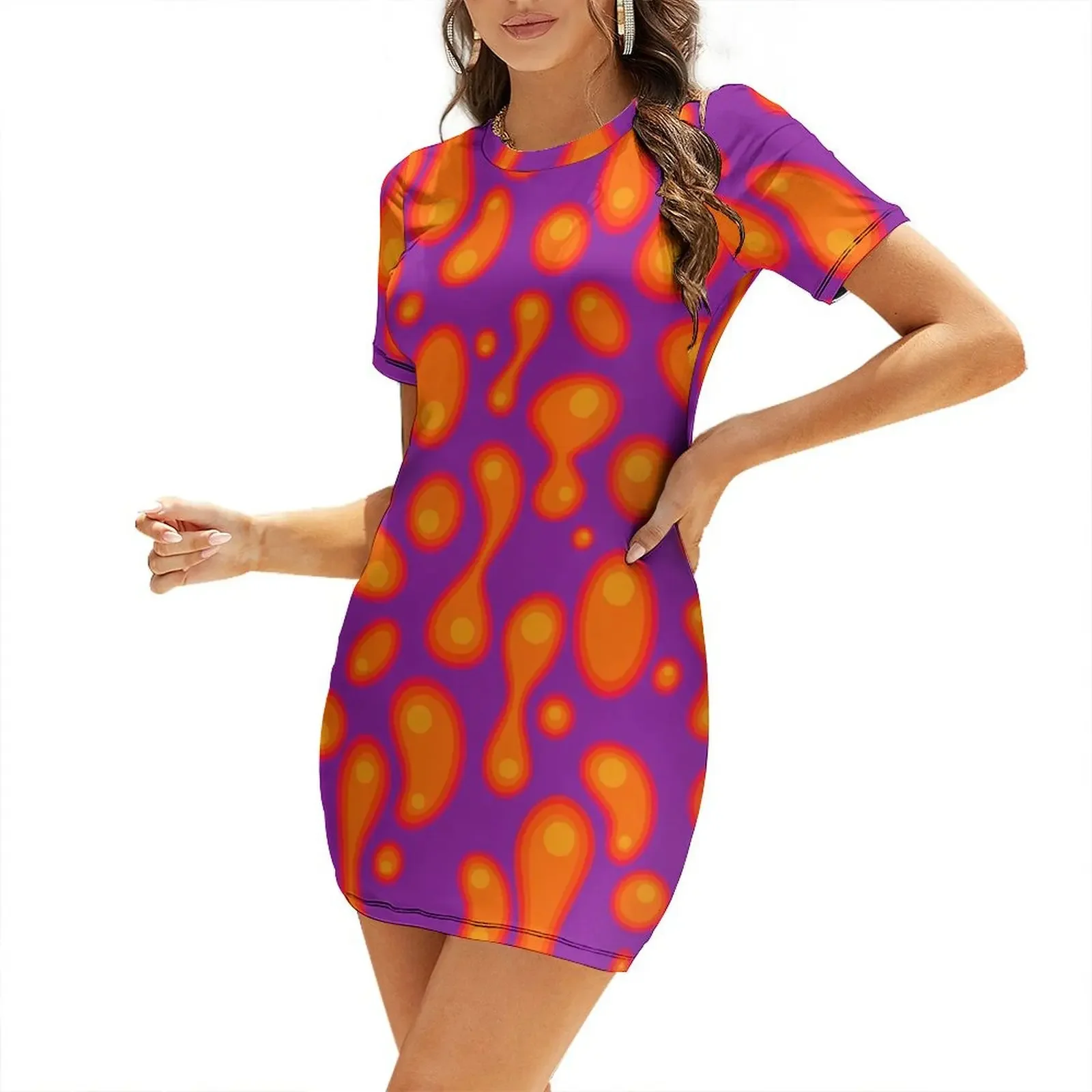 

Purple lava lamp Short-Sleeved Dress summer clothes for women evening dress summer woman dress 2025 clothes