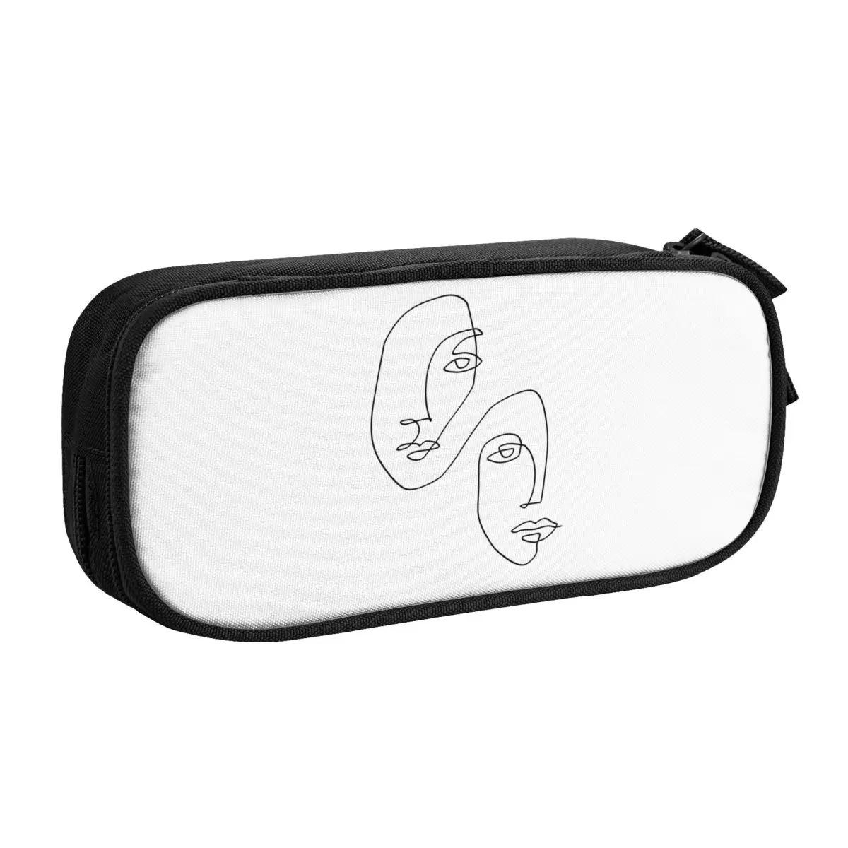 Custom Kawaii Abstract Minimalist Sketch Pencil Case for Girl Boy Large Storage Faces Line Art Pencil Pouch School Supplies