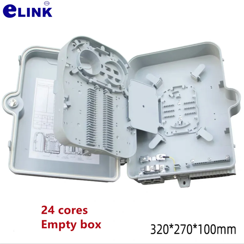 ftth distribution box 12/24/48 cores LC SC FC fully installed pigtail adapter wall hang indoor outdoor optical fiber cable 24C