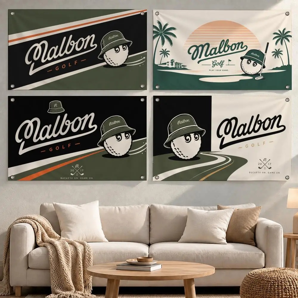 Brand Malbon Golf Flags Minimalist Fabric Banner Flags Garden Shop Bedroom Festival Birthday Wall Decor