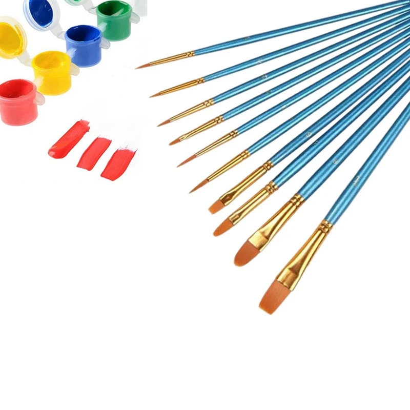 20PCS Pearlescent Blue Oil Brush 1 Set Of Art Painting Water Chalk DIY Special Brush For Children's Drawing