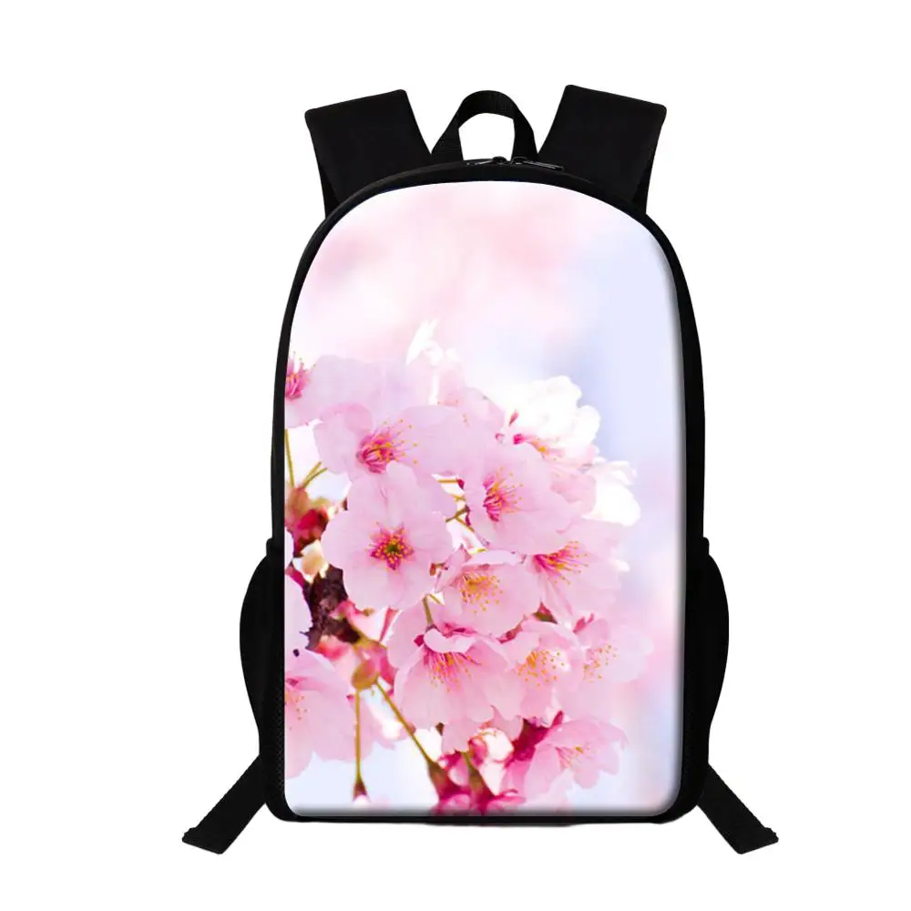 Cherry Blossoms Flower Backpack Girls Daily School Bags Women's Stylish Rucksack For Traveling Female Large Capacity Backpack