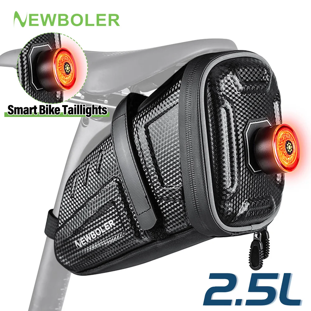 

NEWBOLER велосипедная седельная сумка MTB дорожная водонепроницаемая велосипедная седельная сумка со светоотражающей полосой и интеллектуальным задним фонарем аксессуары для велосипедной сумки