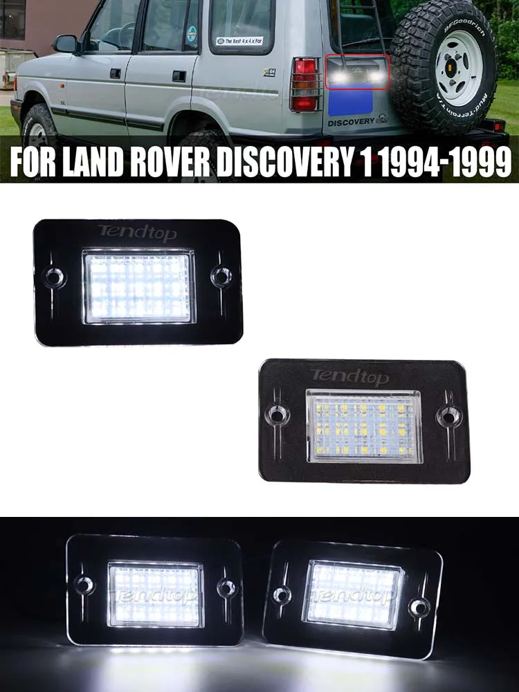 2Pcs Car License Number Plate Lights Canbus White LED Lamp For Land Rover Discovery 1 1994-1998 Discover 2 L318 1998-2004