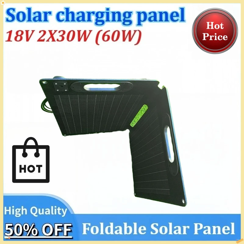 

New 2X30W Portable Solar Panel Battery Phone Charger 18V 60W Foldable Mobile Power Bank Charger for Phone Power Banks Flashlight