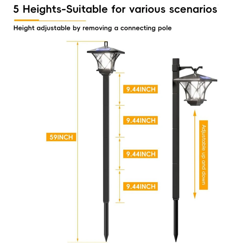 Solar Post Light Waterproof Simple Installation High Brightness Auto On/Off Solar Lamp Retro Style Decorative Landscape Light