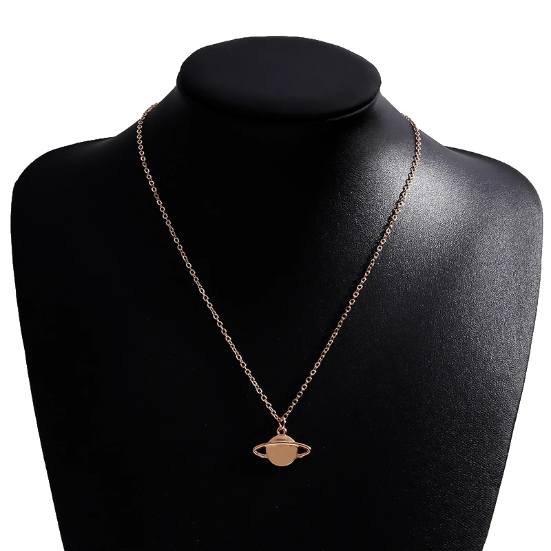 Aihua Mode Metall Saturn Halskette für Frauen Männer Kurze Kette Anhänger Halskette Geschenk Collier Mädchen Geburtstag Geschenke – Detail 8