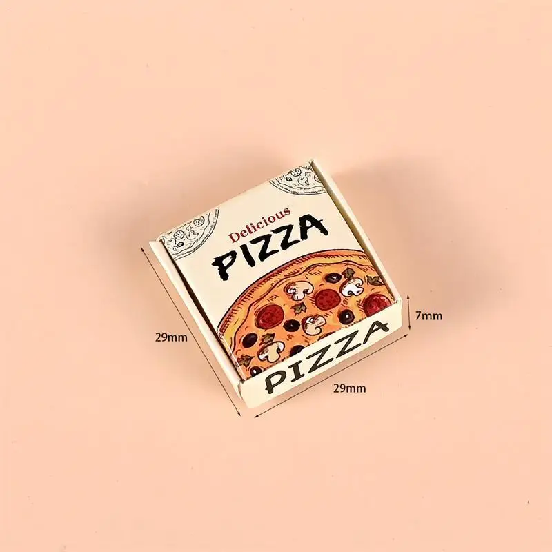 Xm5/10 Pezzi 1:12 Modellino Mini Scatola di Pizza per Casa delle Bambole, Giocattoli Alimentari in Miniatura, Giochi di Ruolo, Accessori Decorativi Fai-da-Te per Casa delle Bambole, Simulazione