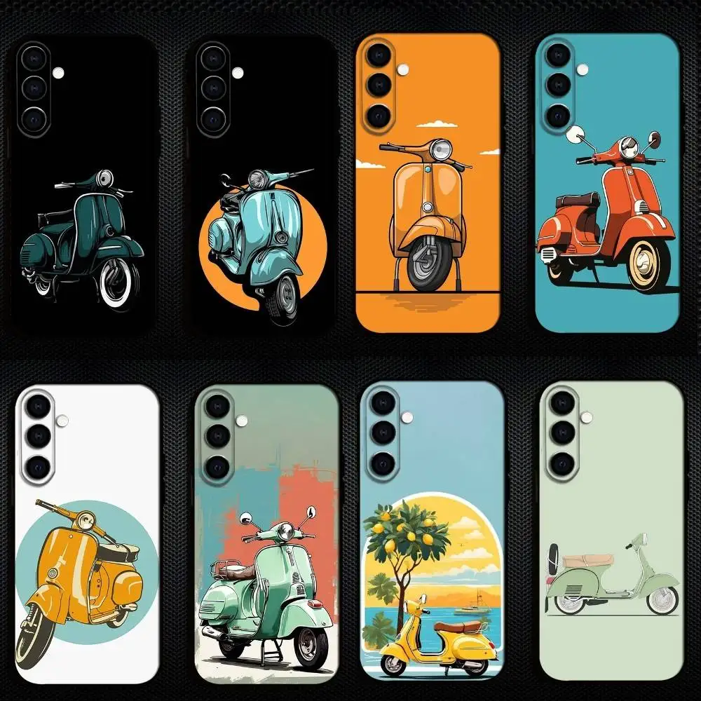 

V-VespaS Scooter Phone Case For Samsung Galaxy A73,A72,A71,A70,A53,A52,A51,Others Soft Black Shell