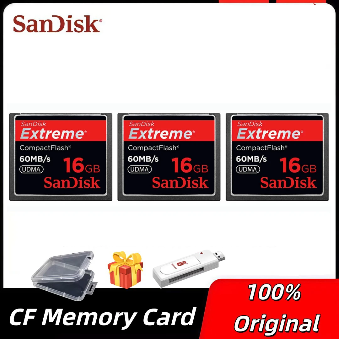

Original SanDisk Extreme CompactFlash Card 32GB 16GB 8GB CF Memory Card 60MB/s UDMA For DSLR Camera HD Camcorder Disc