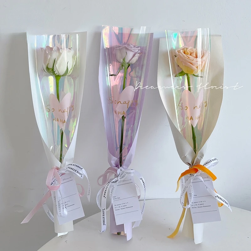 50PCS Magic Single bag Flower Wrapping paper Floriculture Bag Rose bouquet bag Wedding Decor