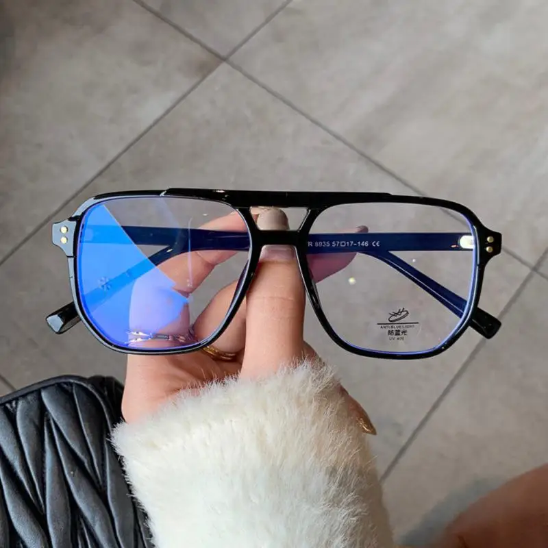 1/2pcs Fashion Anti-blue Light Glasses Men Women Retro Square Frame Computer Eyeglasses Cat Eye Reading Eyewear