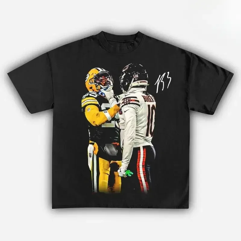 [Maximum Discount 50%] Adult and Teenage T-shirts, Trendy Printed New Summer Comfortable and Breathable T-shirts, Chicago Football, Sports T-shirts, Printed T-shirts, Men's and Women's Y2K Cotton T-shirts, Streetwear