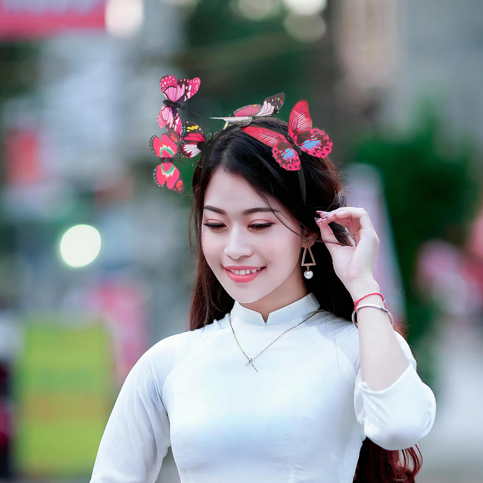 

Bow Headband Bridal Hair Clips Butterfly for Girl Accessories Girls Headpiece Bride Wedding Headpeice