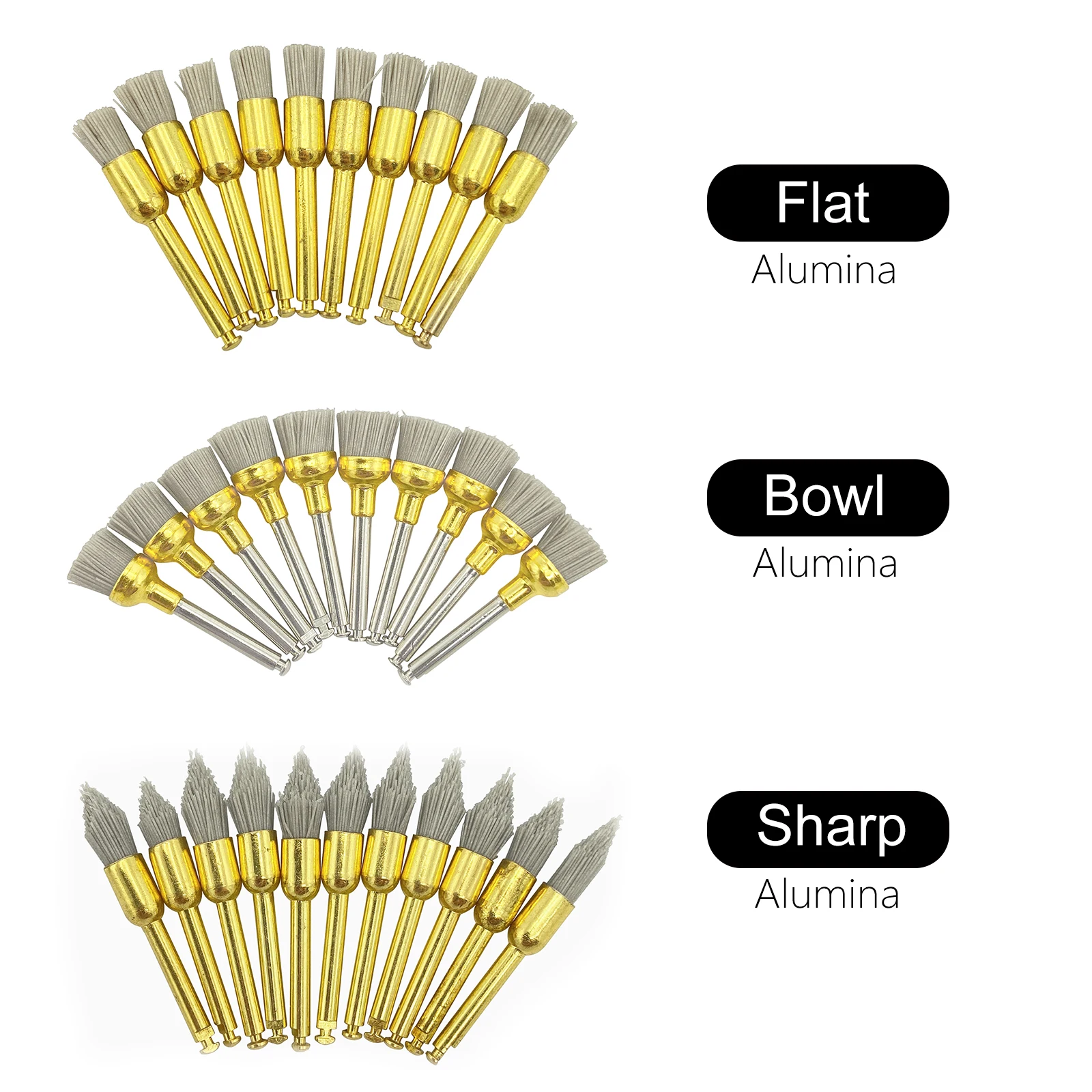 5pcs RA Shank Dental Polishing Brush Drill Wheel Materials Cotton Felt Goat Wool Alumina Tools Dia 10mm Handpiece Rotary Tools