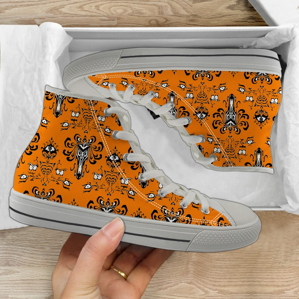 Spookachtig Herenhuis Casual Stoffen Schoenen Zwarte Zool Hoge Top Comfortabel Ademend 3d Print Mannen Vrouwen Otudoor Sneakers