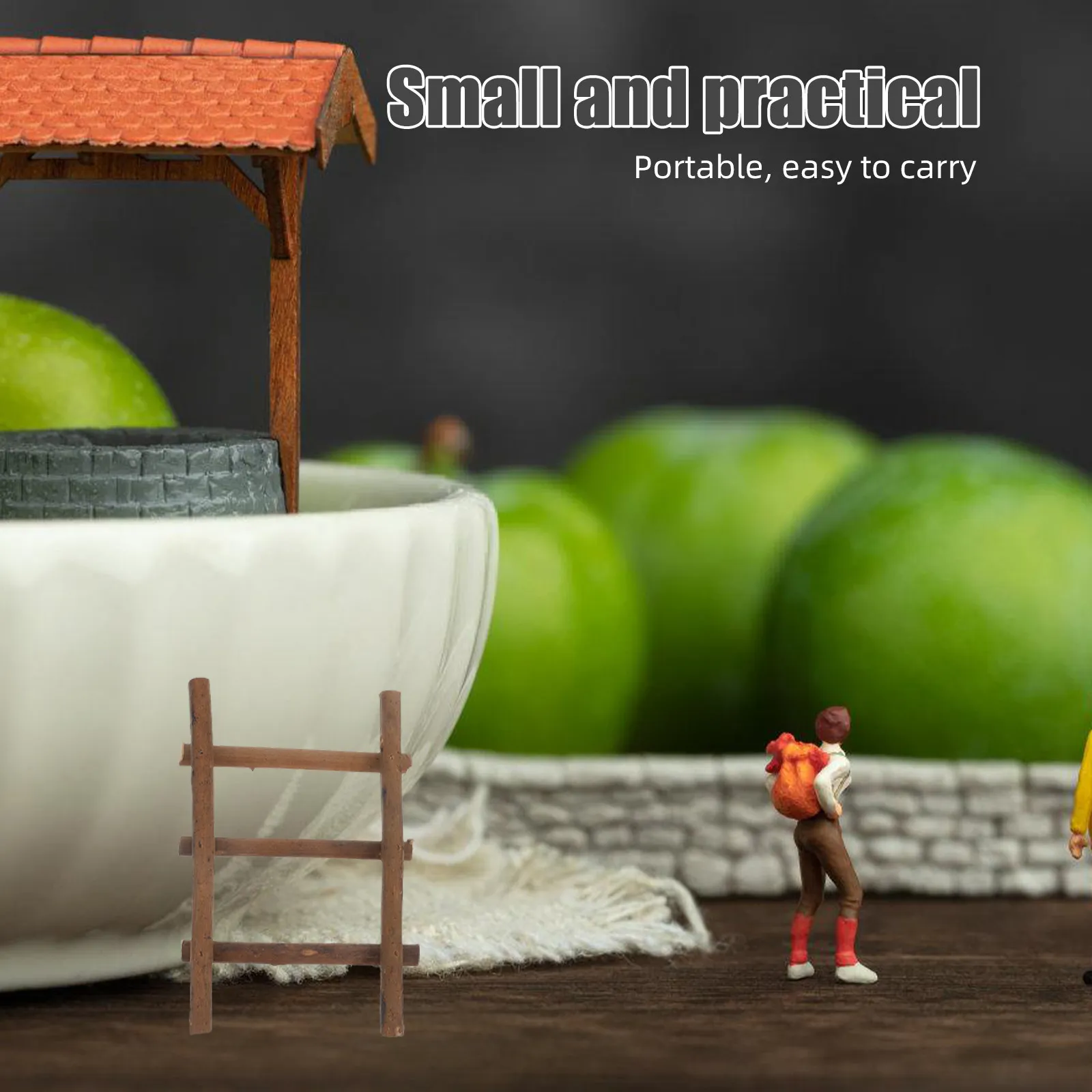 

2Pcs Rattan Miniature Ladder Decor for Micro Landscape Dollhouse Garden Scene Tiny Furniture Crafting Natural Rustic Aesthetic