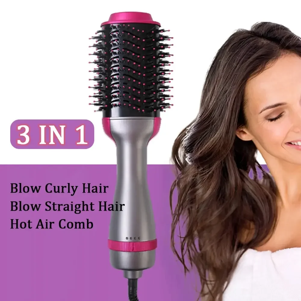 

3 In 1 Hot Air Comb Styling Comb for Straight Curly Electric Hot Air Brush Women Heating Comb Hair Straightening Brush