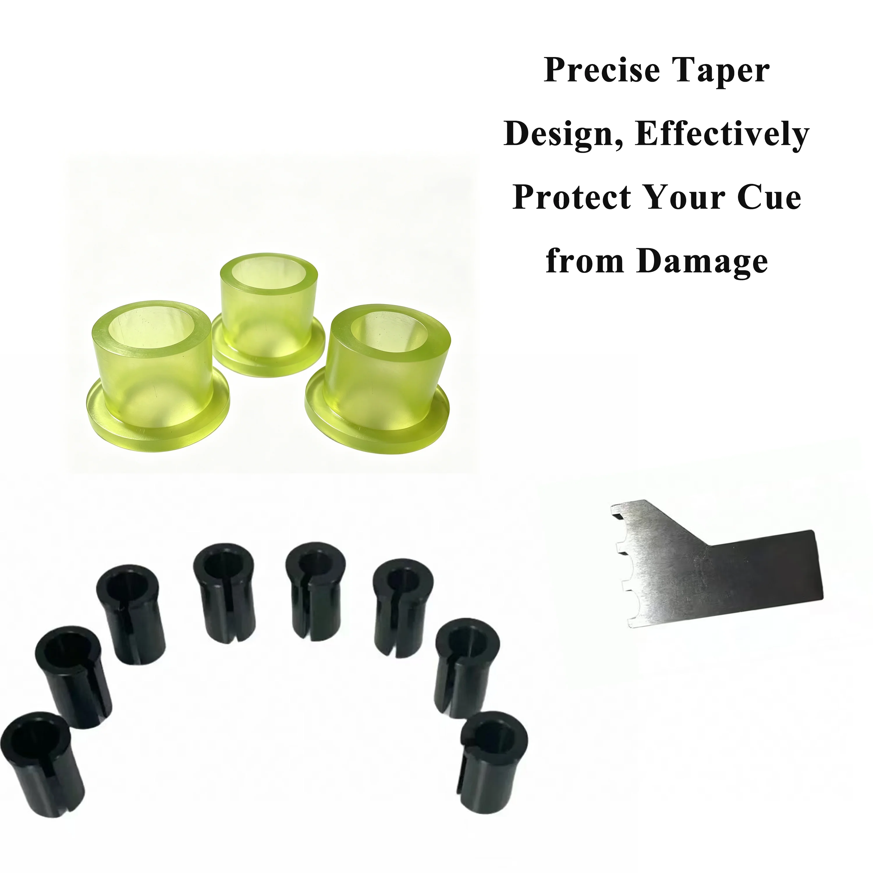 CZJXOOUS Free Shipping Billiard Cue Repair Tool Kit, Metal Tip Sanding Jig + Nylon Clamping Sleeves + PU Bushings