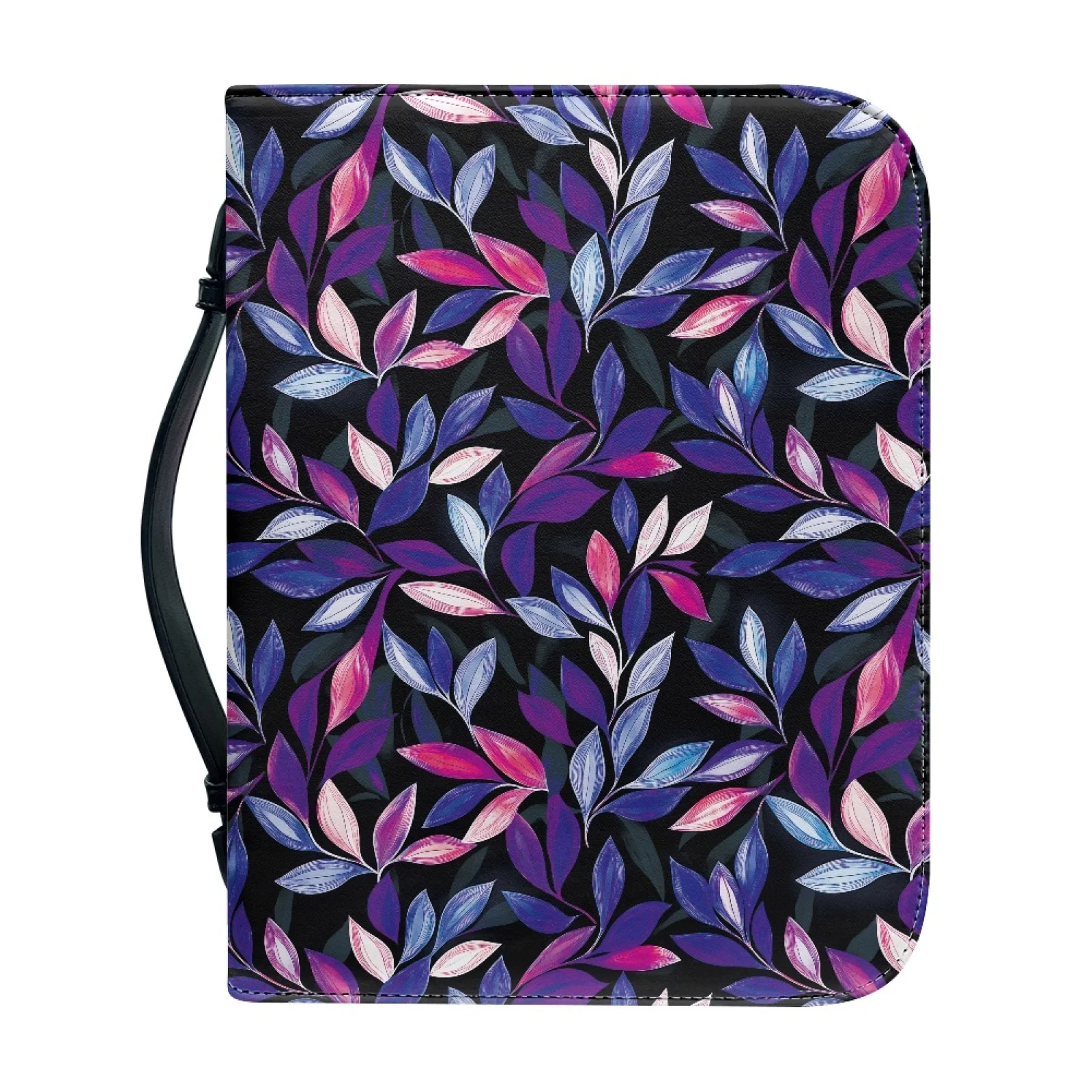 PENSTROLL Purple Leaf Pattern 2026 New Lightweight Bible Covers for Men PU Leather Bible Holder