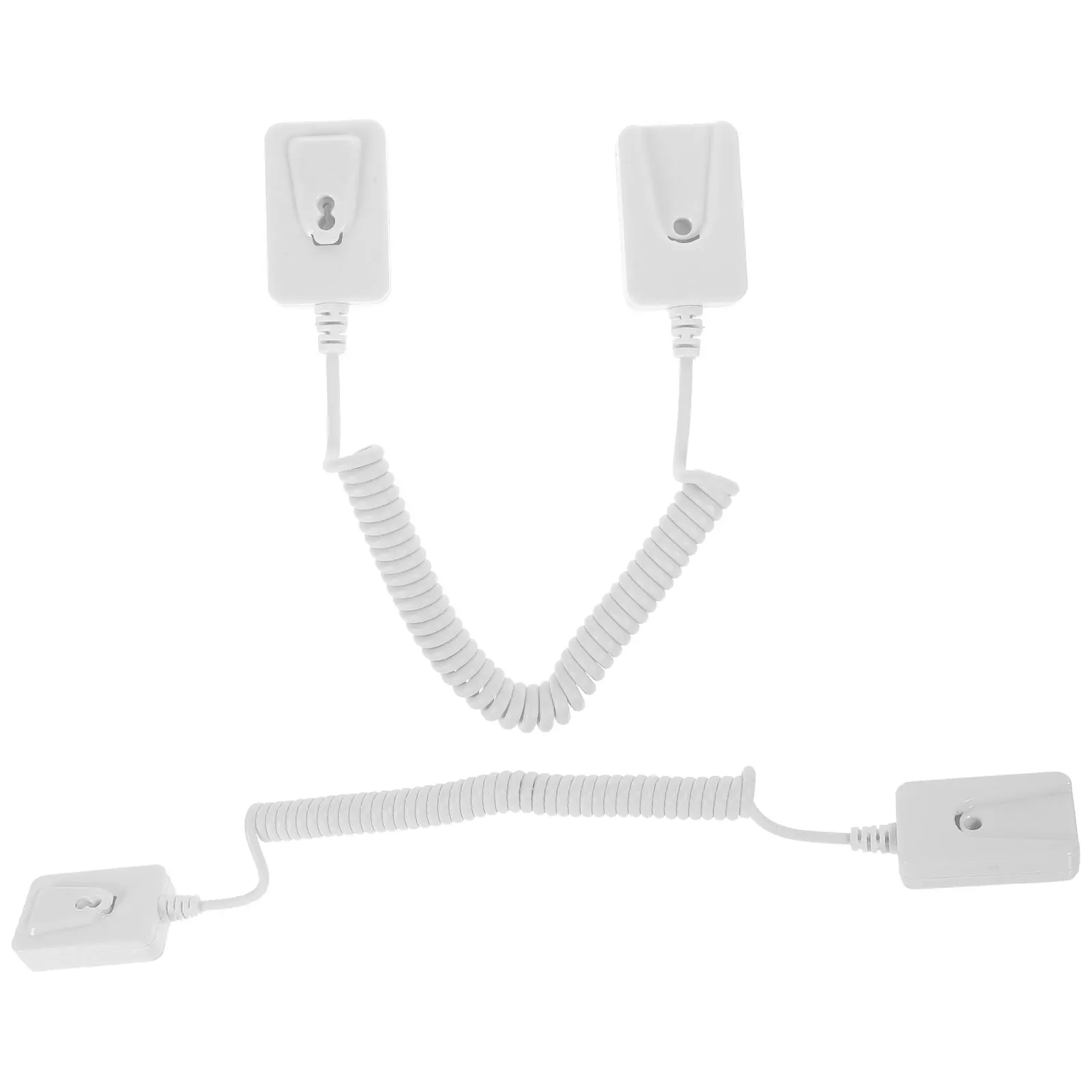 

2pcs Remote Control Tether AntiLost Hook Retractable Cable Lock Square Shape No Drill Required Fits All Types Remote Holder DVD