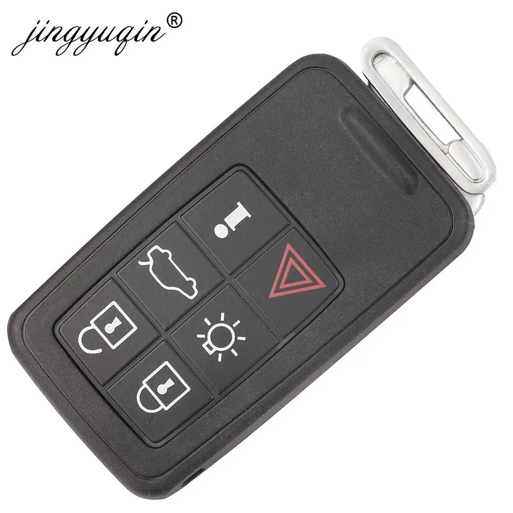 jingyuqin 5/6 Buttons Smart Car Key Shell Case Fob For Volvo S60 V60 S80 XC70 XC60 V70 V40 2008-2017 Remote Cover Replacement