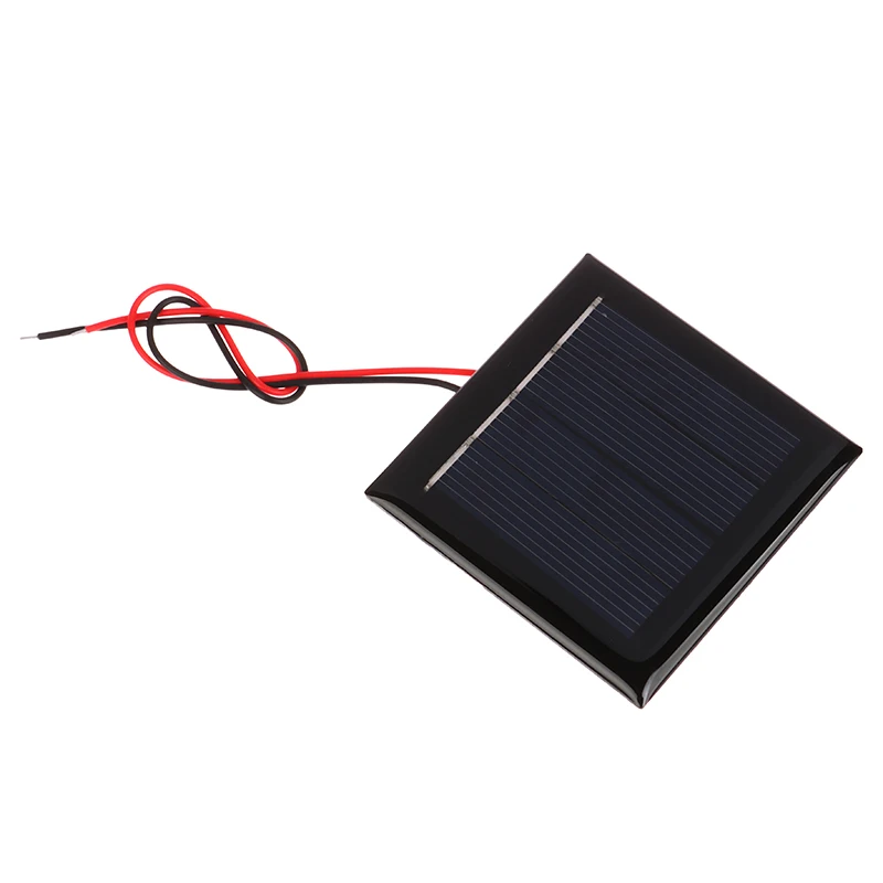 5Pcs Micro Solar Board Photovoltaic 2V 120MA Solar Cells with Wires Solars Epoxy Plate DIY Projects Toys 54mm x 54mm