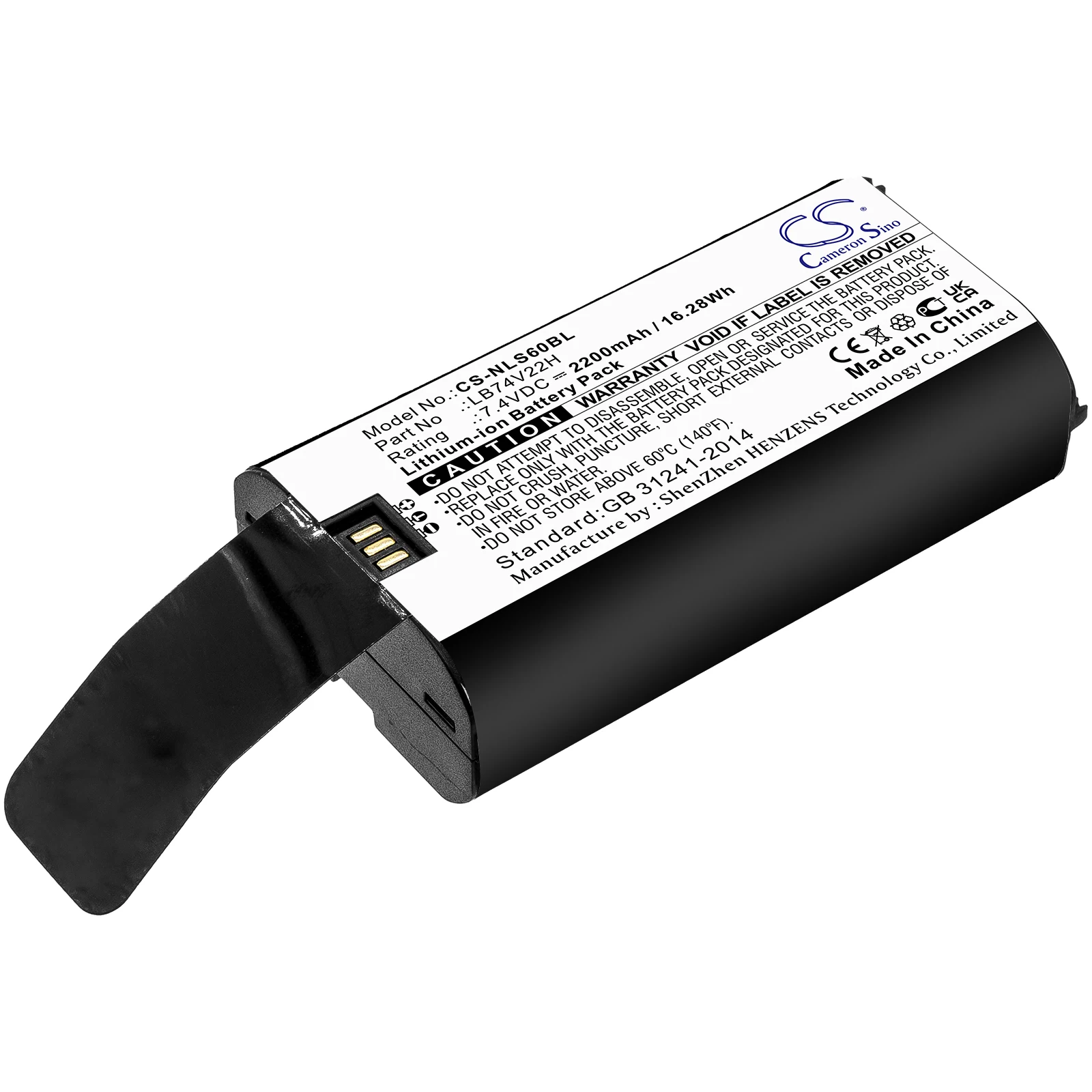 Cameron Sino batería para NEWLAND LB74V22H SP60,SPG7 2200mAh / 16.28Wh