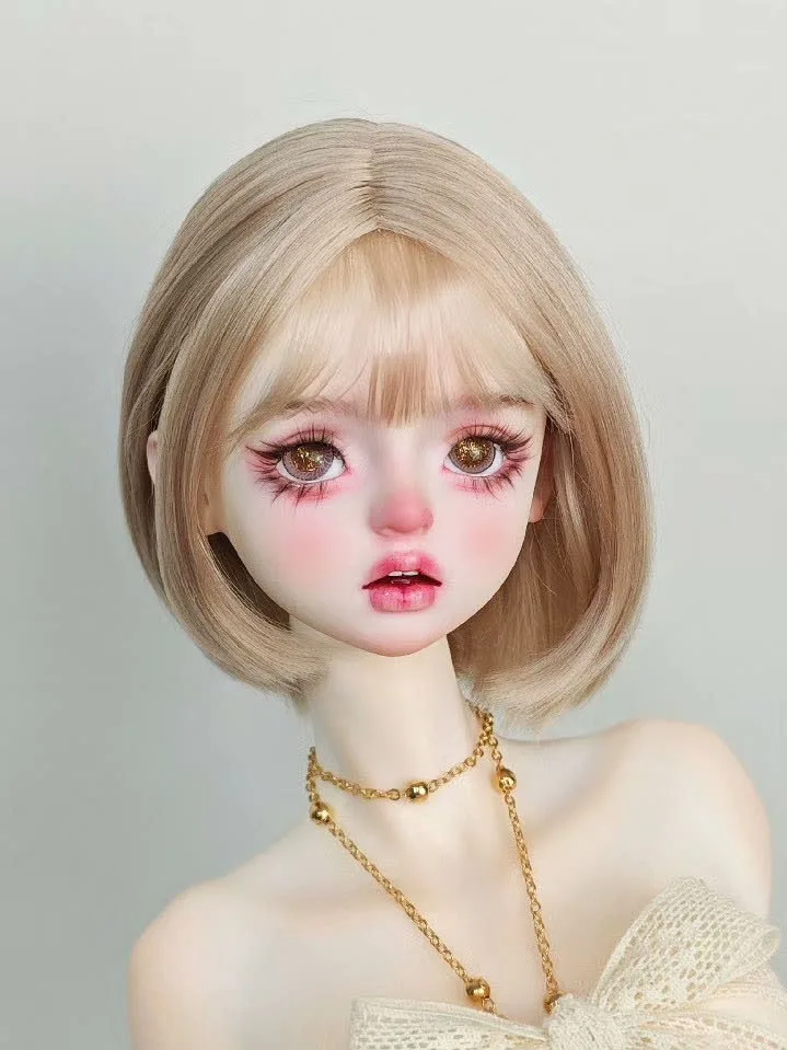 

Самодельный парик BJD 1/3 1/4 1/6, волосы куклы, цветной парик с твердой головкой