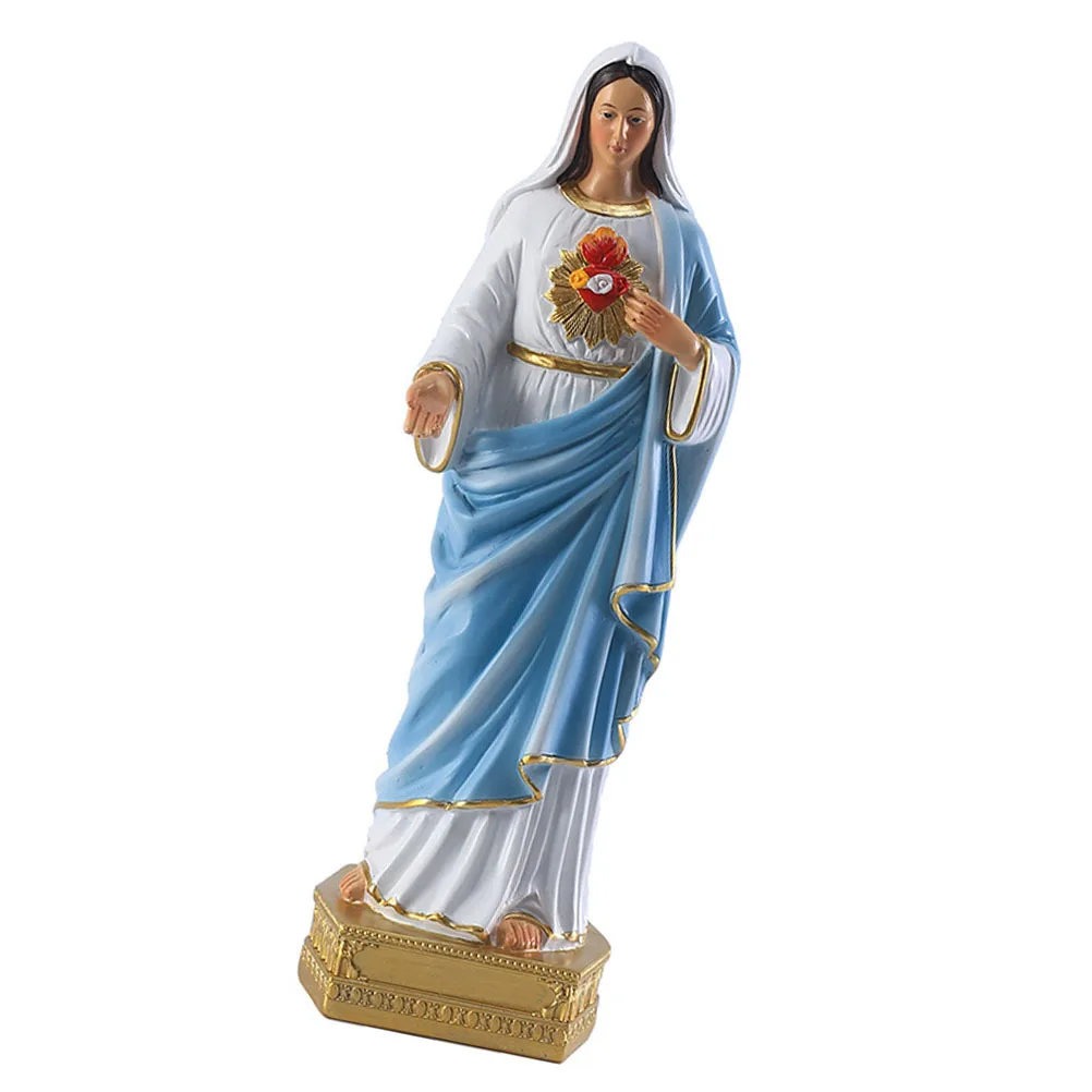 

Resin Mary Statue Elegant Desktop Religious Decoration for Room Store Church Interior Creative Catholicism Home Decor Accessory