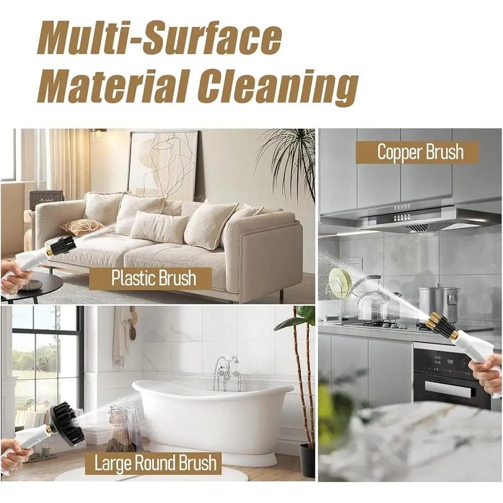 Handheld Steam Cleaner 2500W 15s Heat Up Multi-Surface Deep Cleaning 3.0BAR High Pressure 37oz Large Tank Steam Shot Machine