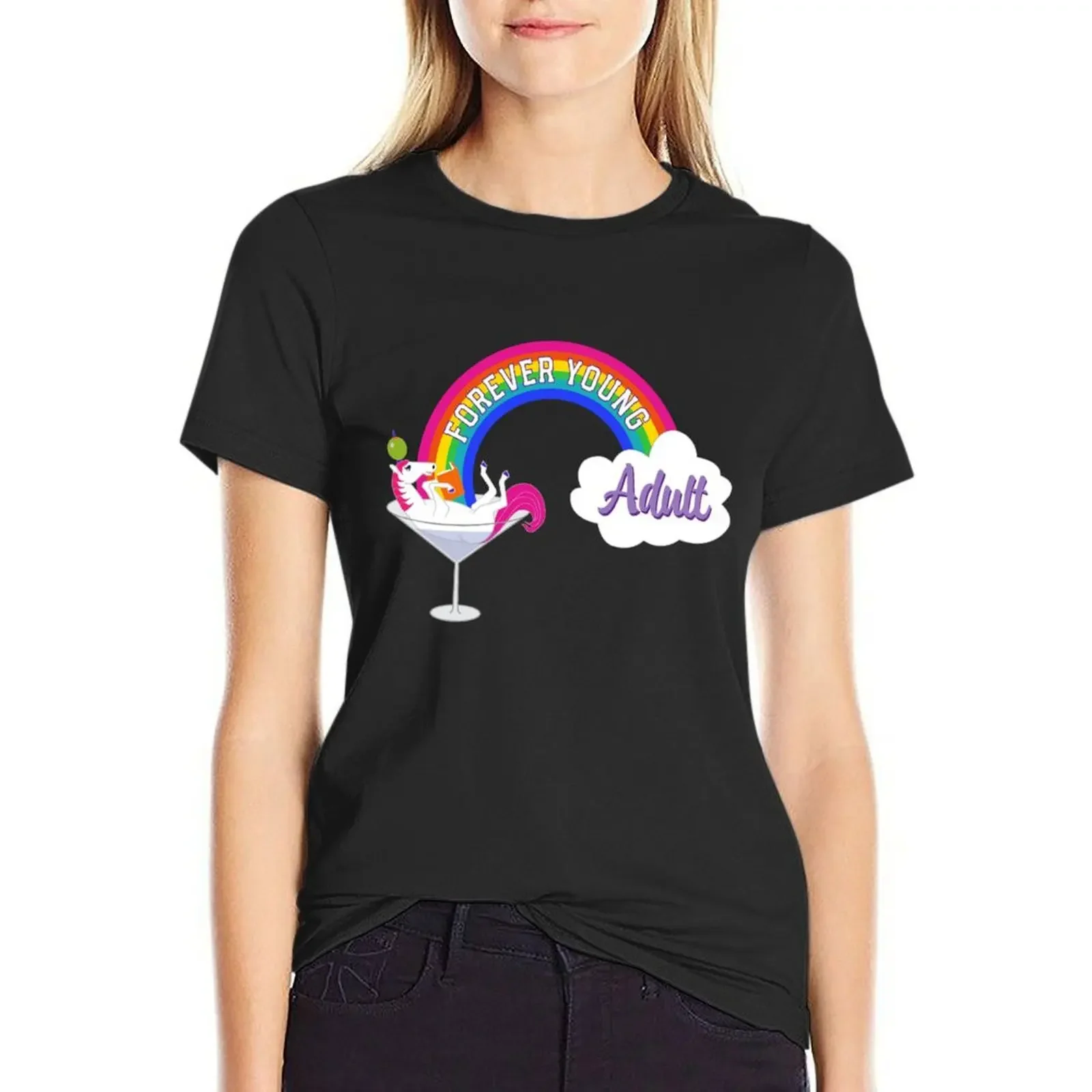 

Forever Young Adult Official Logo T-Shirt summer top summer tops tees summer clothes t-shirt dress for Women sexy