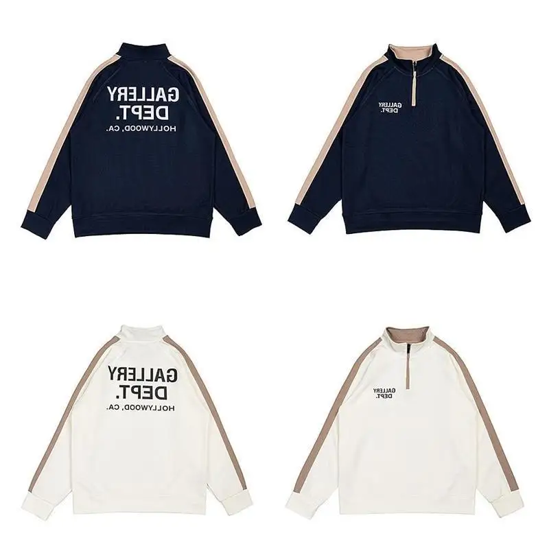 

American High Street Classic Letter Logo Couple f Zipper Jaet Casual Hoodie Trendy Men's Sweatirt Autumn 2024