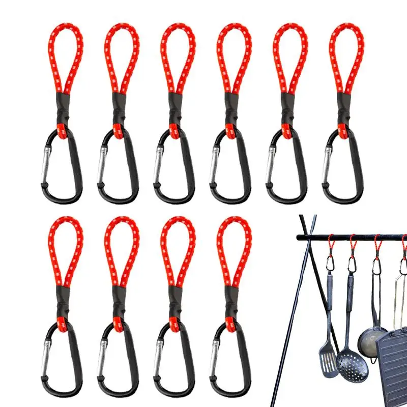 

Heavy Duty Bungee Cords 10pcs Elastic Rope Bungee Straps Portable Heavy Duty Straps Backpack Bungee Cord with Climbing Buckle