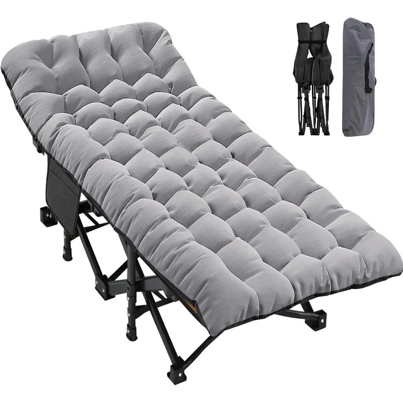 

ABORON Oversized XXL Folding Camping Cot W/Mat for Adults, 78" L x 32" W x 18" H, Heavy Duty Outdoor Bed with Carry Bag