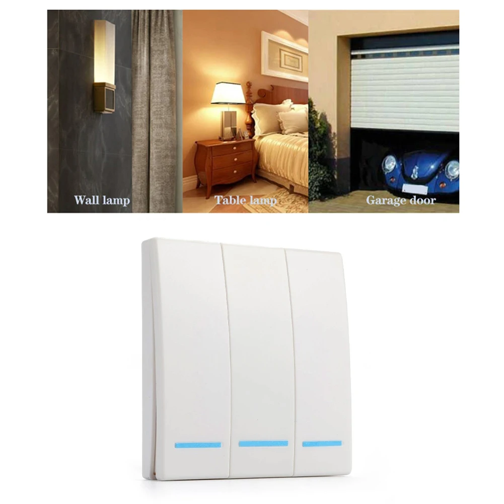 1Pc White 86-Type Wireless Light Switch 433MHz RF Remote Control Panel For LED Lamp Home Automation Electrical Outlet Parts - view 4
