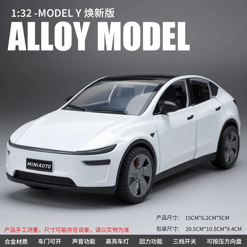 1:32 Mode Y Gesimuleerde metalen nieuwe-energie speelgoedauto met geluid en licht, pull-back kinderspeelgoed cadeau - afbeelding 1